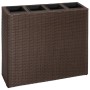 Jardinera alta con 4 macetas ratán sintético marrón de vidaXL, Maceteros y jardineras - Ref: Foro24-41085, Precio: 112,95 €, ...