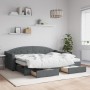 Sofá cama nido con cajones tela gris oscuro 80x200 cm de vidaXL, Camas y somieres - Ref: Foro24-3197580, Precio: 456,51 €, De...