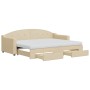 Sofá cama nido con cajones tela color crema 80x200 cm de vidaXL, Camas y somieres - Ref: Foro24-3197583, Precio: 458,19 €, De...