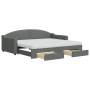 Sofá cama nido con cajones tela gris oscuro 90x200 cm de vidaXL, Camas y somieres - Ref: Foro24-3197585, Precio: 468,23 €, De...