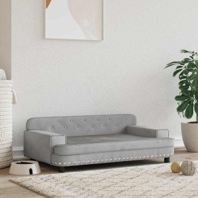 Cama para perros de terciopelo gris claro 90x53x30 cm en Camas para perros | Comprar online en Foru.es
