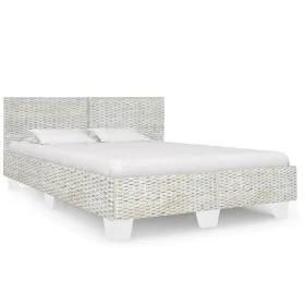 Gray natural rattan bed frame 140x200 cm by vidaXL, Beds and slatted bases - Ref: Foro24-283091, Price: 296,87 €, Discount: %