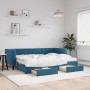 Sofá cama nido con cajones terciopelo azul 80x200 cm de vidaXL, Camas y somieres - Ref: Foro24-3196755, Precio: 451,22 €, Des...