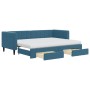 Sofá cama nido con cajones terciopelo azul 80x200 cm de vidaXL, Camas y somieres - Ref: Foro24-3196755, Precio: 451,22 €, Des...