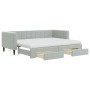 Sofá cama nido con cajones terciopelo gris claro 80x200 cm de vidaXL, Camas y somieres - Ref: Foro24-3196756, Precio: 481,52 ...