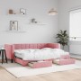 Sofá cama nido con cajones terciopelo rosa 80x200 cm de vidaXL, Camas y somieres - Ref: Foro24-3196759, Precio: 468,98 €, Des...