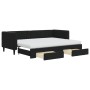 Sofá cama nido con cajones terciopelo negro 80x200 cm de vidaXL, Camas y somieres - Ref: Foro24-3196760, Precio: 477,53 €, De...