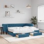 Sofá cama nido con cajones terciopelo azul 90x200 cm de vidaXL, Camas y somieres - Ref: Foro24-3196762, Precio: 477,94 €, Des...