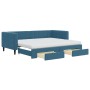 Sofá cama nido con cajones terciopelo azul 90x200 cm de vidaXL, Camas y somieres - Ref: Foro24-3196762, Precio: 477,94 €, Des...