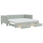 Sofá cama nido con cajones terciopelo gris claro 90x200 cm de vidaXL, Camas y somieres - Ref: Foro24-3196763, Precio: 485,29 ...