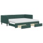Sofá cama nido con cajones terciopelo verde oscuro 90x200 cm de vidaXL, Camas y somieres - Ref: Foro24-3196765, Precio: 477,2...
