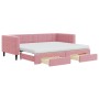 Sofá cama nido con cajones terciopelo rosa 90x200 cm de vidaXL, Camas y somieres - Ref: Foro24-3196766, Precio: 477,88 €, Des...
