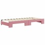 Sofá cama nido con cajones terciopelo rosa 90x200 cm de vidaXL, Camas y somieres - Ref: Foro24-3196766, Precio: 477,88 €, Des...