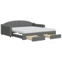Sofá cama nido con cajones tela gris oscuro 100x200 cm de vidaXL, Camas y somieres - Ref: Foro24-3197590, Precio: 477,62 €, D...