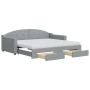 Sofá cama nido con cajones tela gris claro 90x190 cm de vidaXL, Camas y somieres - Ref: Foro24-3197594, Precio: 452,35 €, Des...