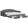 Sofá cama nido con cajones tela gris oscuro 90x190 cm de vidaXL, Camas y somieres - Ref: Foro24-3197595, Precio: 446,79 €, De...