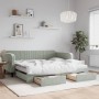 Sofá cama nido con cajones terciopelo gris claro 100x200 cm de vidaXL, Camas y somieres - Ref: Foro24-3197142, Precio: 478,72...