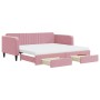 Sofá cama nido con cajones terciopelo rosa 100x200 cm de vidaXL, Camas y somieres - Ref: Foro24-3197145, Precio: 472,76 €, De...