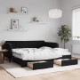 Sofá cama nido con cajones terciopelo negro 100x200 cm de vidaXL, Camas y somieres - Ref: Foro24-3197146, Precio: 483,20 €, D...