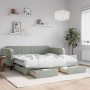 Sofá cama nido con cajones terciopelo gris claro 90x190 cm de vidaXL, Camas y somieres - Ref: Foro24-3197148, Precio: 442,86 ...