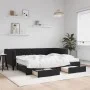 Trundle sofa bed with drawers black velvet 90x200 cm by vidaXL, Beds and slatted bases - Ref: Foro24-3196767, Price: 481,00 €...