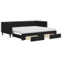 Sofá cama nido con cajones terciopelo negro 90x200 cm de vidaXL, Camas y somieres - Ref: Foro24-3196767, Precio: 463,50 €, De...