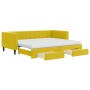 Sofá cama nido con cajones terciopelo amarillo 90x200 cm de vidaXL, Camas y somieres - Ref: Foro24-3196768, Precio: 486,46 €,...