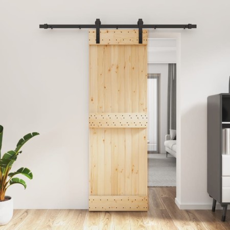 Puerta corredera con herrajes madera maciza de pino 70x210 cm en Puertas | Comprar online en Foru.es