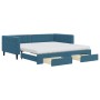 Sofá cama nido con cajones terciopelo azul 100x200 cm de vidaXL, Camas y somieres - Ref: Foro24-3196769, Precio: 472,83 €, De...