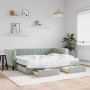 Sofá cama nido con cajones terciopelo gris claro 90x190 cm de vidaXL, Camas y somieres - Ref: Foro24-3196776, Precio: 452,65 ...