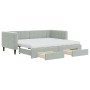 Sofá cama nido con cajones terciopelo gris claro 90x190 cm de vidaXL, Camas y somieres - Ref: Foro24-3196776, Precio: 452,65 ...
