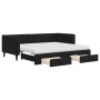 Sofá cama nido con cajones terciopelo negro 90x190 cm de vidaXL, Camas y somieres - Ref: Foro24-3196778, Precio: 457,38 €, De...
