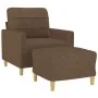 Sessel mit Hocker, brauner Stoff, 60 cm. von vidaXL, Sofas - Ref: Foro24-3200996, Preis: 181,20 €, Rabatt: %