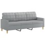 Sofá de 3 plazas con taburete de tela gris claro 180 cm de vidaXL, Sofás - Ref: Foro24-3201001, Precio: 331,32 €, Descuento: %