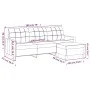 Sofá de 3 plazas con taburete de tela crema 180 cm de vidaXL, Sofás - Ref: Foro24-3201003, Precio: 320,88 €, Descuento: %