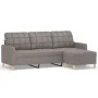 Sofá de 3 plazas con taburete de tela gris taupe 180 cm de vidaXL, Sofás - Ref: Foro24-3201008, Precio: 300,60 €, Descuento: %