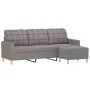 Sofá de 3 plazas con taburete de tela gris taupe 180 cm de vidaXL, Sofás - Ref: Foro24-3201008, Precio: 300,60 €, Descuento: %