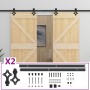 Puerta corredera con herrajes madera maciza de pino 80x210 cm de vidaXL, Puertas - Ref: Foro24-3057583, Precio: 428,69 €, Des...