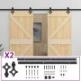 Schiebetür mit Beschlägen aus massivem Kiefernholz, 80 x 210 cm von vidaXL, Türen - Ref: Foro24-3057583, Preis: 409,02 €, Rab...