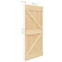 Schiebetür mit Beschlägen aus massivem Kiefernholz, 80 x 210 cm von vidaXL, Türen - Ref: Foro24-3057583, Preis: 409,02 €, Rab...