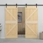 Puerta corredera con herrajes madera maciza de pino 80x210 cm de vidaXL, Puertas - Ref: Foro24-3057581, Precio: 380,84 €, Des...