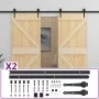 Puerta corredera con herrajes madera maciza de pino 80x210 cm de vidaXL, Puertas - Ref: Foro24-3057581, Precio: 380,84 €, Des...