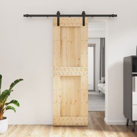 Puerta corredera con herrajes madera maciza de pino 70x210 cm en Puertas | Comprar online en Foru.es