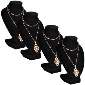 Expositor De Joyas En Forma De Busto Negro - 4Piezas - 9X8,5X15cm de vidaXL, Soportes para joyería - Ref: Foro24-240905, Prec...