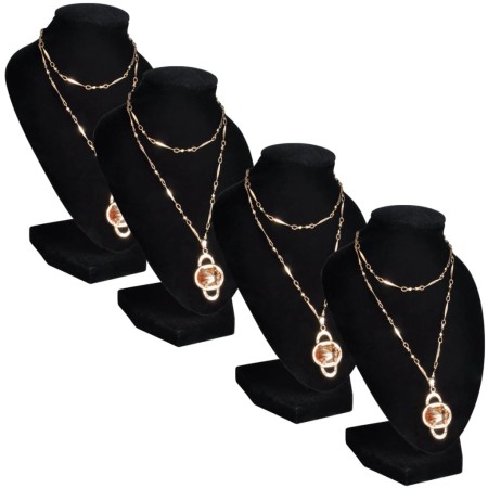 Expositor De Joyas En Forma De Busto Negro - 4Piezas - 9X8,5X15cm de vidaXL, Soportes para joyería - Ref: Foro24-240905, Prec...