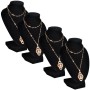 Expositor De Joyas En Forma De Busto Negro - 4Piezas - 9X8,5X15cm de vidaXL, Soportes para joyería - Ref: Foro24-240905, Prec...