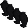 Expositor De Joyas En Forma De Busto Negro - 4Piezas - 9X8,5X15cm de vidaXL, Soportes para joyería - Ref: Foro24-240905, Prec...