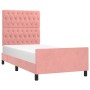 Estructura de cama con cabecero de terciopelo rosa 90x200 cm de vidaXL, Camas y somieres - Ref: Foro24-3125921, Precio: 180,2...