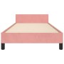 Estructura de cama con cabecero de terciopelo rosa 90x200 cm de vidaXL, Camas y somieres - Ref: Foro24-3125921, Precio: 180,2...