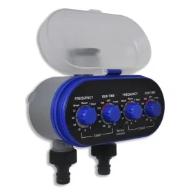 Temporizador de riego automático de jardín de salida doble de vidaXL, Controles de aspersión - Ref: Foro24-41193, Precio: 40,...